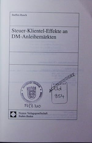 Seller image for Steuer-Klientel-Effekte an DM-Anleihemrkten. for sale by Antiquariat Bookfarm