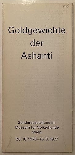 Image du vendeur pour Goldgewichte der Ashanti : Sonderausstellung 26. 10. 1967-15. 3. 1977 mis en vente par Joseph Burridge Books