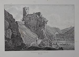 Imagen del vendedor de Werfenstein. Autriche. Lithographie v. Mansfeld u. Co. nach der Natur gezeichnet von Jakob Alt aus "Die Donau vom Ursprunge bis Belgrad. malerische Donaureise". Wien, Frster 1833, 13 x 19 cm a la venta por Antiquariat Johannes Mller