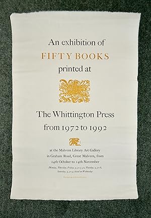 An exhibition of Fifty Books printed at the Whittington Press [Malvern Library poster]