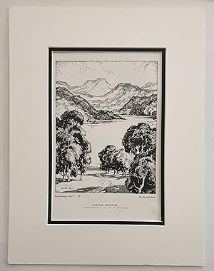 Seller image for Drawing of a Lakeland Landscape, 1939 Lithograph Print for sale by Maynard & Bradley