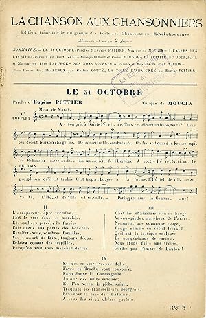 "LA CHANSON AUX CHANSONNIERS n° 3" Livret original de 6 partitions 1901 Édition du GROUPE DES POÈ...
