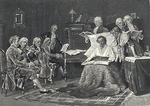 MOZART SINGING HIS REQUIM BY THOMAS W. SHIELDS,1894 Photogravure