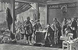 THE ENROLLMENT OF VOLUNTEERS IN 1870 BY ALFRED PAUL DE RICHEMONT,1894 Photogravure