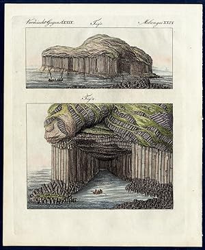 Die Fingals-Höhle auf der Insel Staffa. - No. 1. Ansicht der Insel Staffa. - No. 2. Die Fingal-Hö...