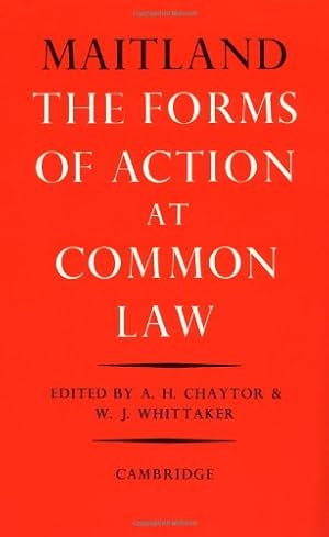 Immagine del venditore per The Forms of Action at Common Law venduto da Pieuler Store