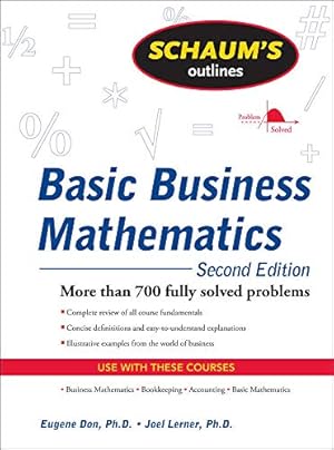 Seller image for Schaums Outline of Basic Business Mathematics, 2ed for sale by Pieuler Store