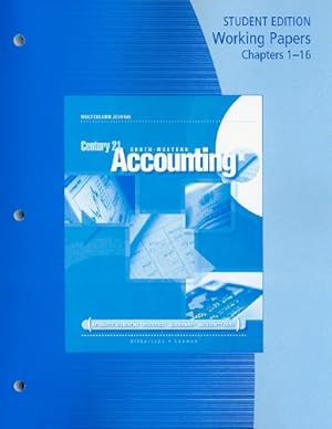 Seller image for Working Papers, Chapters 1-16 for Gilbertson/Lehman's Century 21 Accounting: Multicolumn Journal, 9th for sale by Pieuler Store