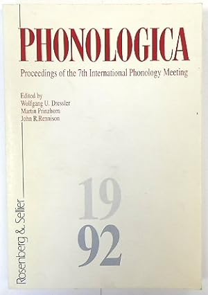 Seller image for Phonologica: Proceedings of the 7th International Phonology Meeting for sale by PsychoBabel & Skoob Books