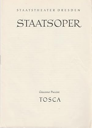 Bild des Verkufers fr Programmheft Giacomo Puccini TOSCA Spielzeit 1961 / 62 Reihe A. Nr. 1 ( 6. Auflage ) zum Verkauf von Programmhefte24 Schauspiel und Musiktheater der letzten 150 Jahre