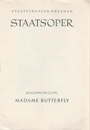 Bild des Verkufers fr Programmheft Giacomo Puccini MADAME BUTTERFLY Spielzeit 1959 / 60 Reihe A. Nr. 1 ( 7. Auflage ) zum Verkauf von Programmhefte24 Schauspiel und Musiktheater der letzten 150 Jahre