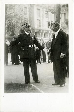 "Maréchal PÉTAIN et Philippe LAVAL" Carte postale-Photo originale 1942-43