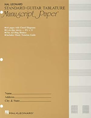 Seller image for Guitar Tablature Manuscript Paper - Standard for sale by Pieuler Store