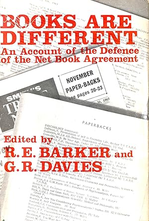 Bild des Verkufers fr Books are Different: Account of the Defence of the Net Book Agreement zum Verkauf von M Godding Books Ltd