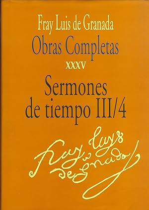 Seller image for Obras completas de Fray Luis de Granada. Vol. XXXV. Sermones de tiempo III/4 for sale by CA Libros