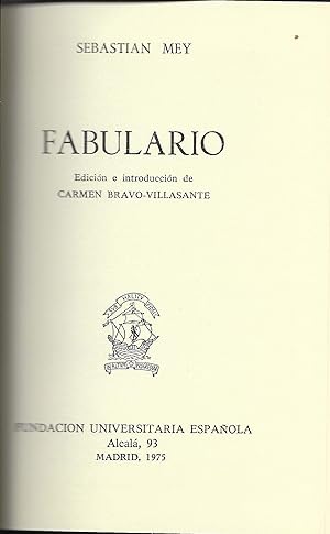 Imagen del vendedor de FABULARIO a la venta por CA Libros