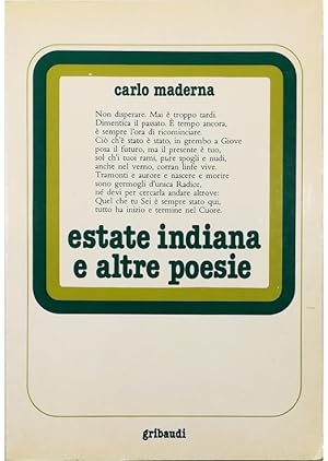 Seller image for Estate indiana e altre poesie - Canti angelici for sale by Libreria Tara