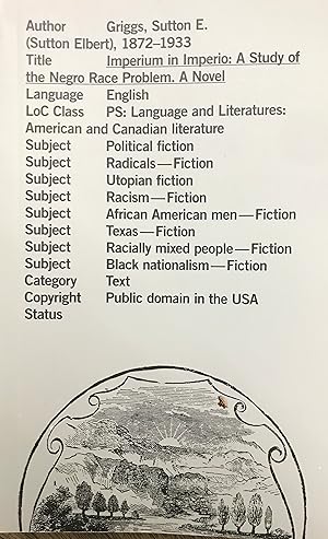 Bild des Verkufers fr Imperium in Imperio. A Study of the Negro Race Problem. A Novel. zum Verkauf von Zubal-Books, Since 1961