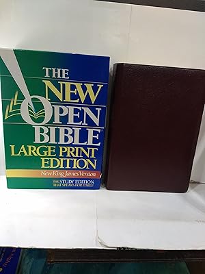 New King James Version Large Print New Open Bible Bonded Leather Burgundy