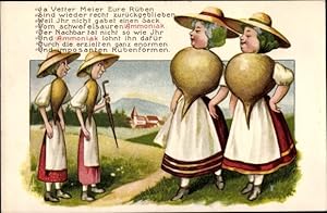 Ansichtskarte / Postkarte Frauen als Rüben, Reklame, Ammoniak Dünger