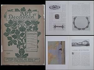 ART ET DECORATION - SEPTEMBRE 1912 - BIJOUX, LALIQUE, VEVER, FRANCIS AUBURTIN, CERAMIQUE