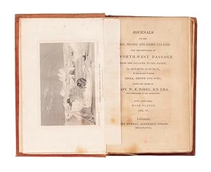 Bild des Verkufers fr Journals of the first, second and third voyages for the discovery of a north-west passage from the Atlantic to the Pacific, in 1819-20-21-22-23-24-25, in His Majesty's ships Hecla, Griper and Fury .Five volumes. With plates . zum Verkauf von Bernard Quaritch Ltd ABA ILAB