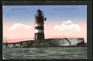 Ansichtskarte Kiel-Friedrichsort, Leuchtturm vor der Hafeneinfahrt