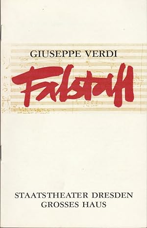 Image du vendeur pour Programmheft Giuseppe Verdi FALSTAFF Premiere 27. Mrz 1974 Groes Haus Spielzeit 1975 / 76 mis en vente par Programmhefte24 Schauspiel und Musiktheater der letzten 150 Jahre