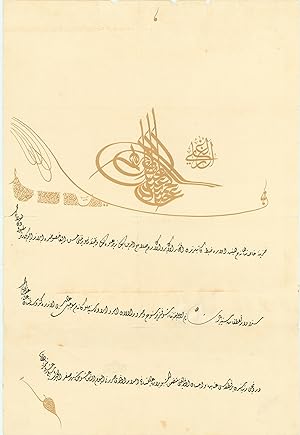 Seller image for Berat certificate for Salahaddin Bey. for sale by Antiquariat INLIBRIS Gilhofer Nfg. GmbH