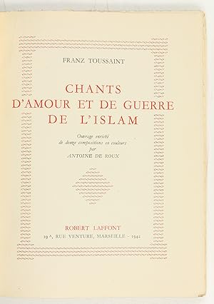 Seller image for Chants d'amour et de guerre de l'Islam [.]. for sale by Antiquariat INLIBRIS Gilhofer Nfg. GmbH