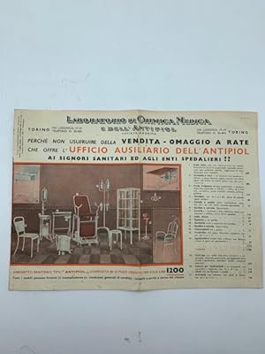 Laboratorio di chimica medica e dell'Antipiol. Torino (Catalogo di mobili in ferro ospedali e stu...