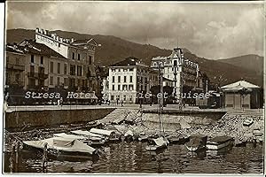 Bella fotografia originale Stresa Hotel d'Italie et Suisse 1920ca.