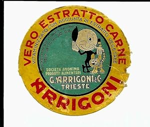 Arrigoni (Trieste) Estratto di carne etichetta originale 1935