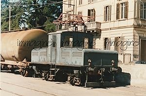 Foto originale, Locomotiva elettrica da manovra Brown Boveri, Trecate? 1980's