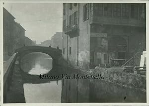 Fotografia originale/Milano il naviglio san Marco/Ponte Medici 1920's