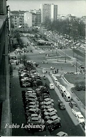 Fotografia originale, La Fiera di Milano, Piazza Sei Febbraio 1956