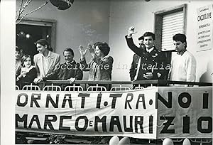 Fotografia originale, il ritorno in Italia del Pilota Maurizio Cocciolone 1991