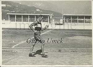 Foto originale, Giusto Umek marciatore da Trieste, Camp Italiani di Como 1927