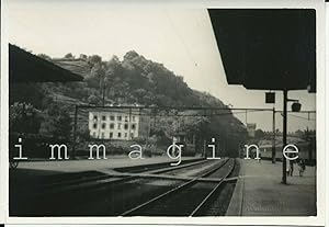 Fotografia originale, Bellinzona la stazione (Canton Ticino Svizzera) 1950