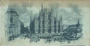 Milano, cartolina cromolitografica in tre parti (non viaggiata) 1900's