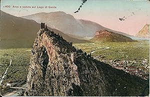 Cartolina Arco di Trento (Trento) e veduta sul lago di garda zona di guerra 1918