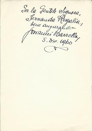 Giovanni Barrella "Primavera" poesia in dialetto milanese/Invio autografo 1960