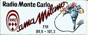 Radio Monte Carlo adesivo pubblicitario originale 1980's