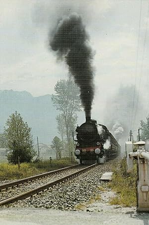 Cartolina Locomotiva/Cento anni della ferrovia Gr. 685.196 Nus (Aosta) 1986