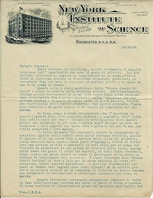 New York Institute of Science/Corso per corrispondenza di iponotismo 1908 (raro)