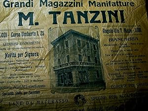 M.Tanzini Grandi Magazzini di Lodi Carta da confezione pubblicitartia 1910's