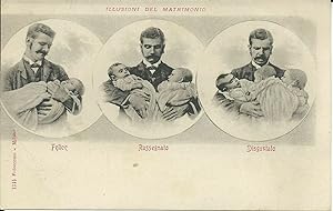 Cartolina umoristica (non viaggiata) - Illusioni del matrimonio 1900's