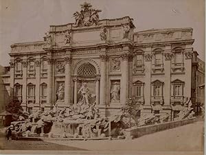 Fotografia originale (albumina), Roma Fontana di Trevi 1880's