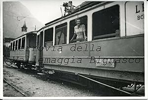 Fotografia originale, Ferrovia della Vallemaggia, Stazione di Bignasco 1950