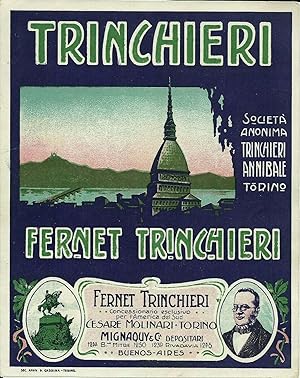 Rara etichetta originale, Fernet Trinchieri Annibale di Torino 1910's